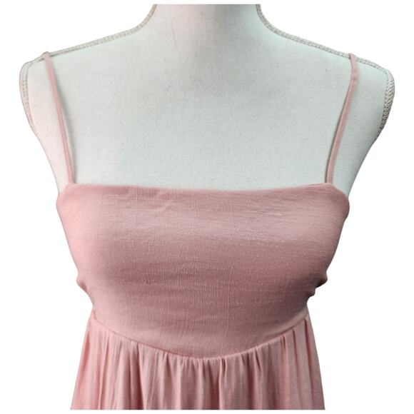 Love Tree Dress Women SMALL Pink Ruffled Crinkle Gauze Lined Beach Coastal Summe - Picture 4 of 13